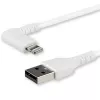 StarTech.com 1m / 3.3ft Angled Lightning to USB Cable - Heavy Duty MFI Certified Lightning Cable - White - USB to Lightning (RUSBLTMM1MWR)