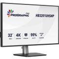 iiyama 32iWIDE LCD ProGraphic 3840 x 2160 4K UHD IPS Black 2.0 panel LED Bl.USB-Hub (3xOut v3.2 + 1xUSB-C(15 Watt)) Pivot Height Adjust. (15cm) 450cd/m 3000:1 Static C