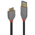 Lindy 1m USB 3.0 Type A to Micro-B Cable Anthra Line USB Type A Male to Micro-B Male