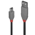 Lindy 3m USB 2.0 Type A to Mini-B Cable Anthra Line USB Type A Male to Mini-B Male