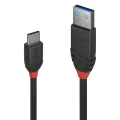 Lindy 0.5m USB 3.1 Type A to C Cable 3A Black Line