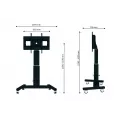 Neomounts by Newstar electrical height adjustable column 500mm height adjustment mobile base with four heavy duty casters two with brakes- mount for use with 42i . 100i VESA 200 x