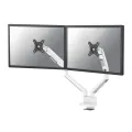 Neomounts Next Slim Desk Mount double display topfix clamp/grommet white