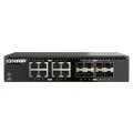 QNAP Unmanaged Switch 16 port of 10GbE port speed 8 port SFP+ 8 port 10gbE RJ45 half-rackmount design