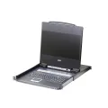 Aten Single Rail 17.3i Widescreen Full HD LCD Console with USB Peripheral Support and External Console (USB - HDMI / DVI / VGA)-German Keyboard