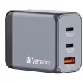 Verbatim GNC-65 GaN Charger 3 Port 65W USB A/C E