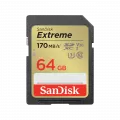 Western Digital Sandisk Extreme SDHC 64B UHS-I 170/80 SD Card Class 10 U3 V30