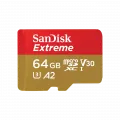 Western Digital Sandisk Extreme microSDXC 64GB R170/W80 A2 C10 V30 UHS-I U3 + SD Adapter