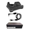 Zebra KIT - Single-slot and spare battery charging cradle kit for TC53 / TC58; TC53e / TC58e / TC53e-RFID devices without a rugged boot. Includes power supply PWR-BGA12V50W0WW DC cable CBL-DC-388A1-01