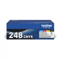 Brother TN248CMYK Toner Value Pack. Includes cyan magenta yellow and black toner cartridges. Each cartridge ISO Yield of 1000 pages. (Order Multiples of 4)