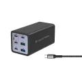 Conceptronic 6-Port 200W GaN USB PD Charger with USB-C Charging Cable - USB-C x 4 - USB-A x 2 - QC 3.0 - PD 3.1 - PPS