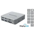 Conceptronic 15-in-1 DisplayLink USB 3.2 Gen 2 Docking Station - USB-A 5Gbps x 2 - USB-A 10Gbps x 2 - USB-C 10Gbps x 2 - HDMI x 2 - DisplayPo