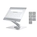 Conceptronic Laptop Stand with 7-in-1 Docking Station - 360° Rotating Base - Foldable - Adjustable Height